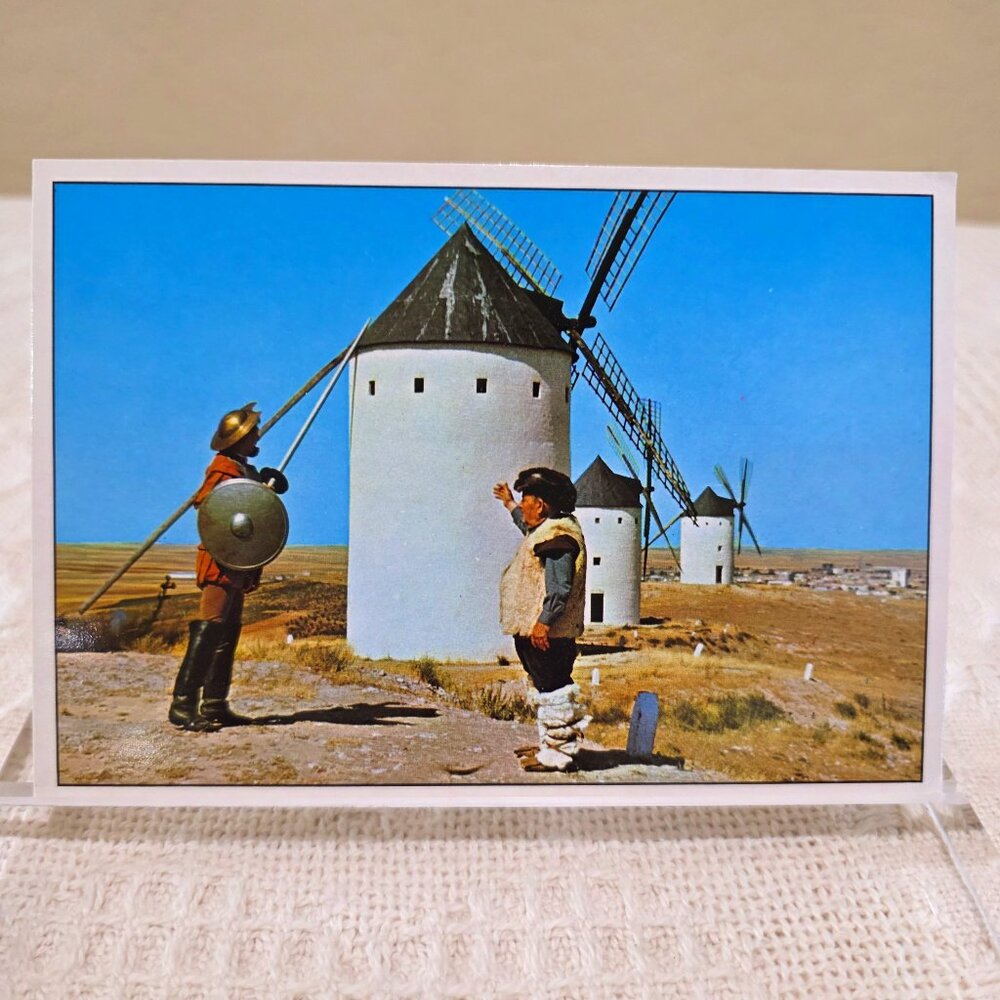 Vintage Alcazar de San Juan Spain Cuidad Real Windmill Spanish Postcard Unp